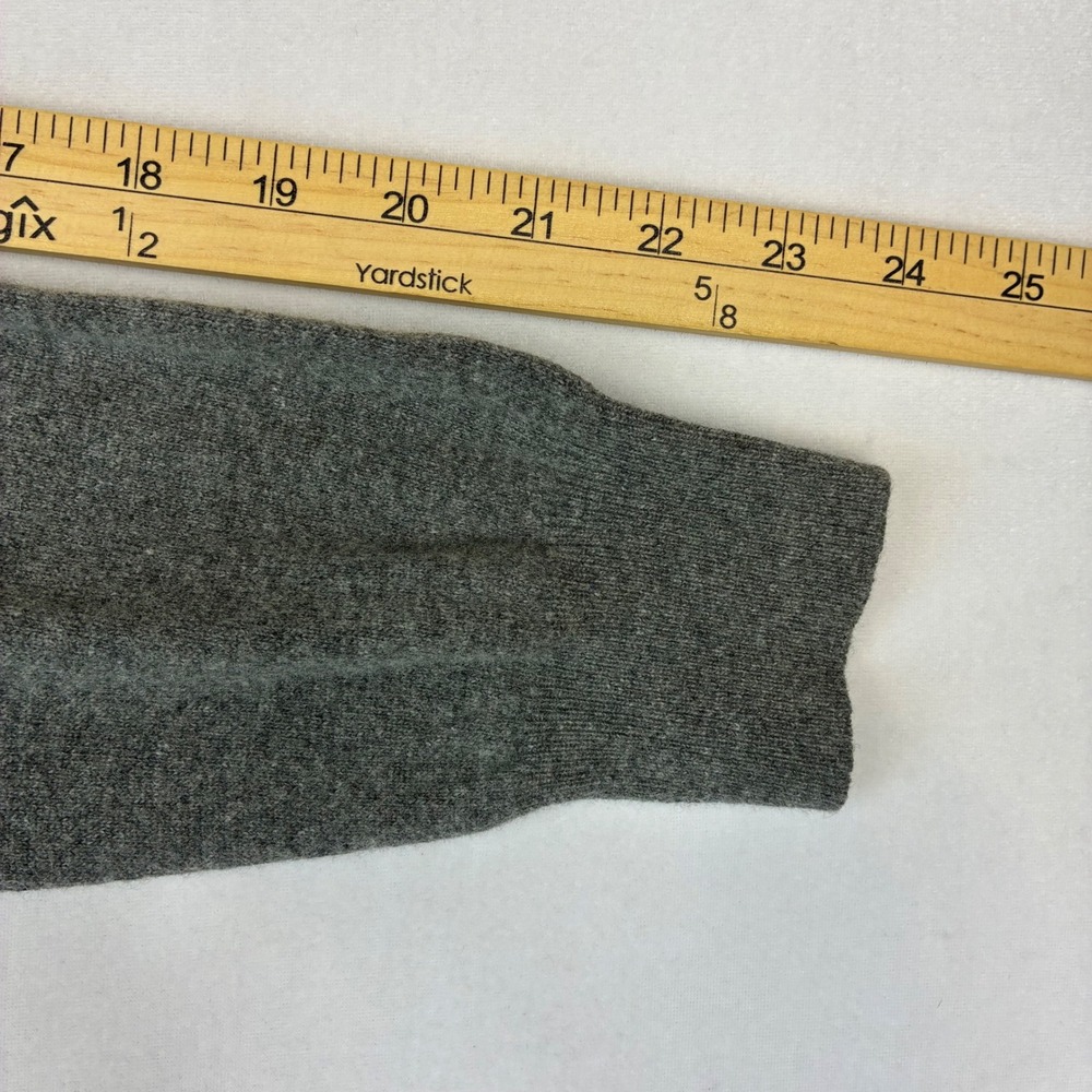 Simone Quarter Zip Sweater Mens L Grey Argyle Merino Cashmere Made in Italy - Picture 9 of 9